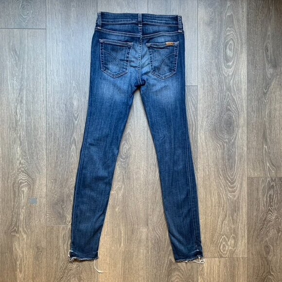 Joe's Jeans Skinny Jeans Icon Ankle Denim dark wash raw hem midrise Size 25 - Picture 13 of 16